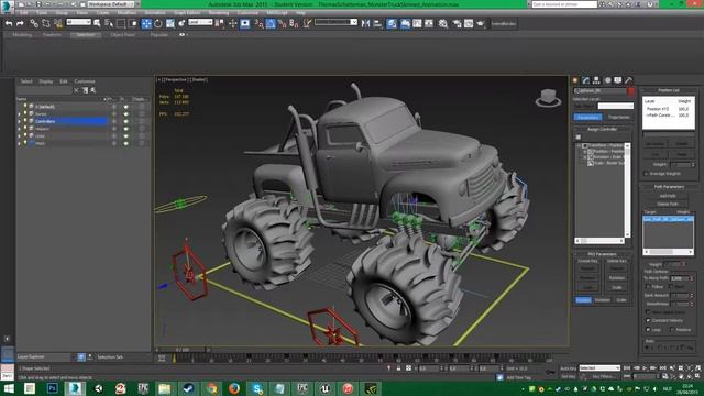 Monster truck Rig 3ds Max смотреть онлайн