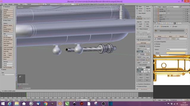 Modeling a trumpet in blender - Part Three смотреть онлайн