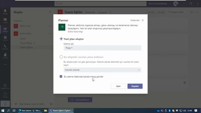 Microsoft Teams içerisinde Planner aktif etmek смотреть онлайн