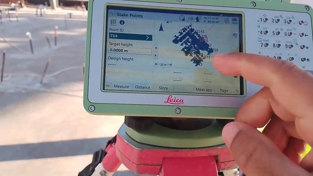Leica ts 10 total station Stakeout method|| Layout by Leica ts 10 total station|| part 2 смотреть онлайн