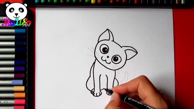 How To Draw A Kitten Easy || Як намалювати котика (кицю) || Как нарисовать котика, кошечку
