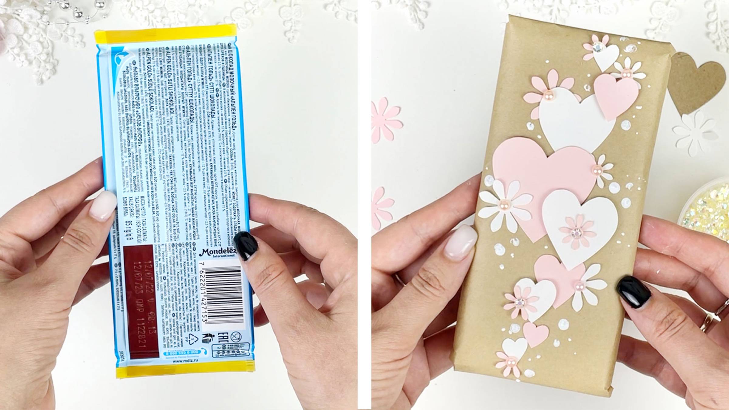 Взяла шоколадку и сделала милый подарок своими руками😍Оформление шоколада быстро, просто, красиво смотреть онлайн