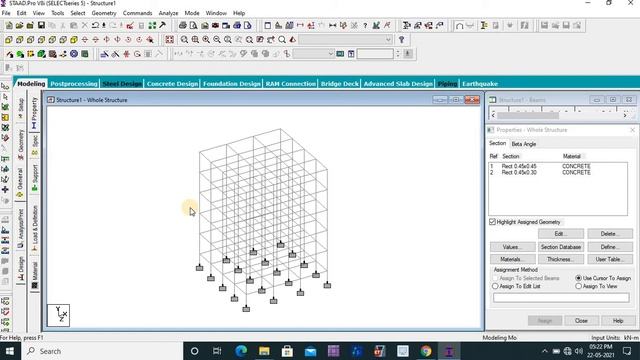Staad Pro Tutorial- Lecture-4 - Define and Assign Member Property. смотреть онлайн