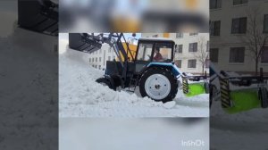 Уборка снега. Часть 2. Трактор Беларус