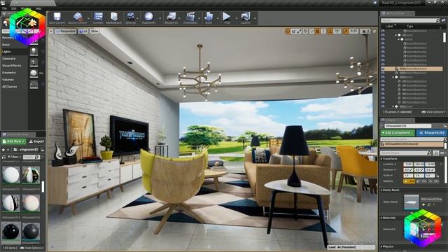 Real3DORG Interior Livingroom 3DSMAX export Unreal Engine смотреть онлайн