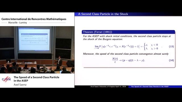 Axel Saenz: The Speed of a Second Class Particle in the ASEP смотреть онлайн