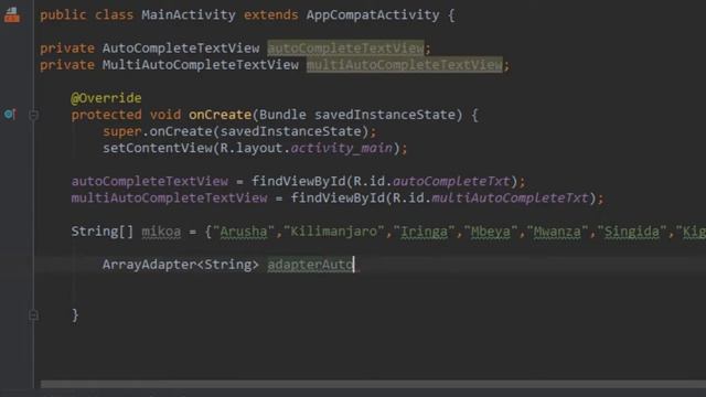 Android for Beginners in swahili part - 12 - Android AutoCompleteTextView смотреть онлайн