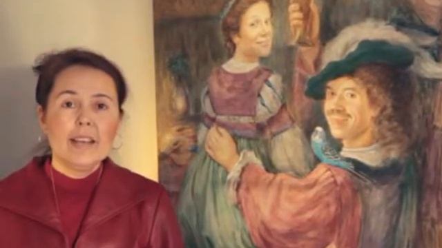 Portrait by Elena Khomoutova based on Rembrandt van Rijn's painting "Self portrait with Saskia" смотреть онлайн