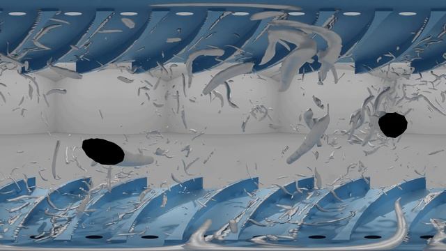 Vortex structures in the von Kármán flow in 360 VR - blender for scientific visualization смотреть онлайн