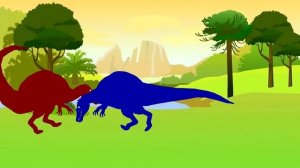 Веселые Динозаврики мультик - Спинозавр против Спинозавра