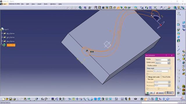 #5 | How to use Slot and Multi-section Solid command in CATIA v5 | Catia V5 Part Design Tutorials смотреть онлайн