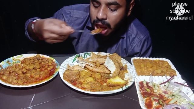 EATING ALOO PARATHA,NAAN,CHANA MASALA, KASHMIRI ALOO DUM,GHUGNI AND SALAD || MUKBANG|| ASMR VIDEO смотреть онлайн