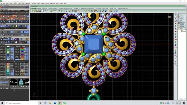 How to make pendant set rhino 5 gemvision 3D matrix 9 basic to advance jewelry cad design #cad смотреть онлайн