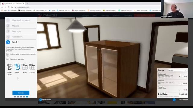 3D Online Product Configurator For Furniture Using DriveWorks