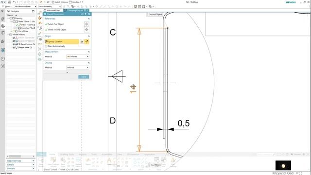 SIEMENS NX - CLAMPING RING - DRAWING - COFFEE MACHINE смотреть онлайн