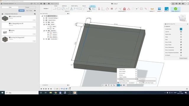 Fusion 360 DANSK Begynder3, Loft, Shell, Offset Plane, Section Analysis. смотреть онлайн