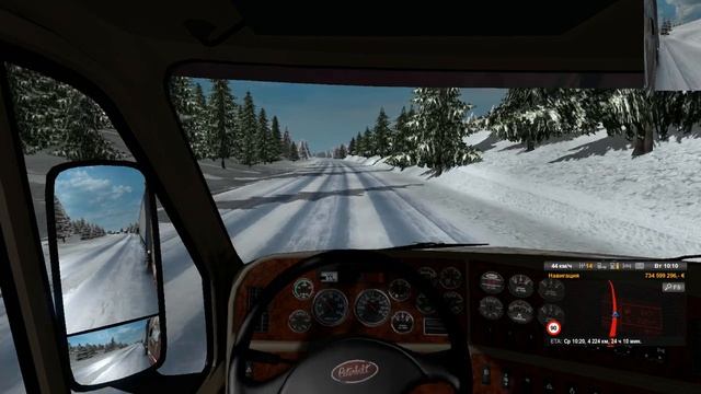Тестирую Peterbilt 387 на зимней трассе