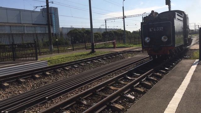 Прицепка паровоза Кп4-447 к вагонам 