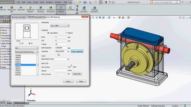 Bearing Calculator In SolidWorks Toolbox смотреть онлайн