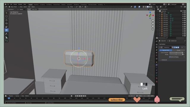 Blender 3D Modeling Tutorial: Isometric Cozy green bedroom смотреть онлайн