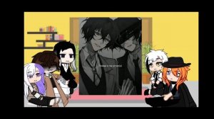 реакция персонажей бсд на дазая осаму+стекло 1 часть||Gacha club