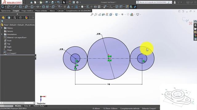 DISEÑO DE CHUMACERA (#SIMETRIA Y #EQUISDISTANCIA) EN #SOLIDWORKS смотреть онлайн