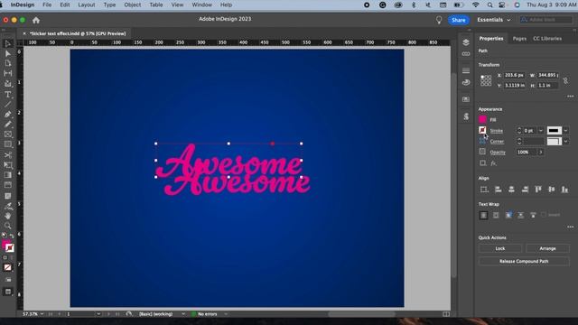 How to create a COOL STICKER text effect in Adobe InDesign? #indesigntutorial #typography #sticker смотреть онлайн