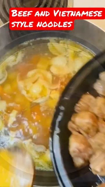 Beef And Vietnamese Style Noodle Soup#shorts