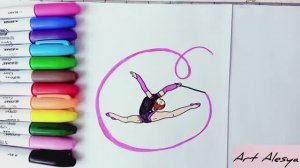 Рисую гимнастку с лентой!