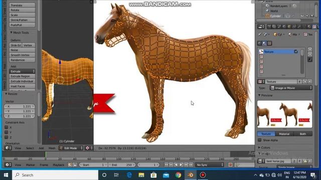 how to unwrap and texture to a horse in Blender / Blender Tutorials смотреть онлайн