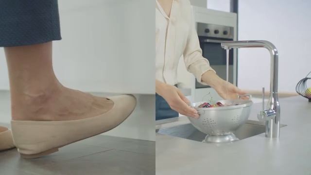 Функция Foot Control в новых смесителях от Grohe. смотреть онлайн