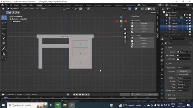 Simple desk - Modeling - Blender 3.3 LTS смотреть онлайн