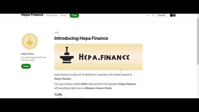 ✰⚡Hepa Finance ⚡✰The end of yeild farming смотреть онлайн