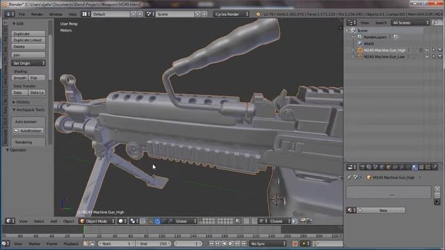 M249 3D MODEL - BLENDER AND SUBSTANCE PAINTER смотреть онлайн