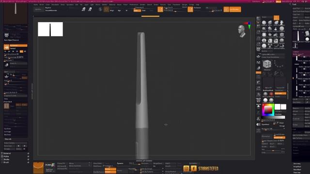 HARDSURFACE ZBRUSH TUTORIAL / HUION PEN PRODUCT MODELING AND RENDERING timelapse смотреть онлайн