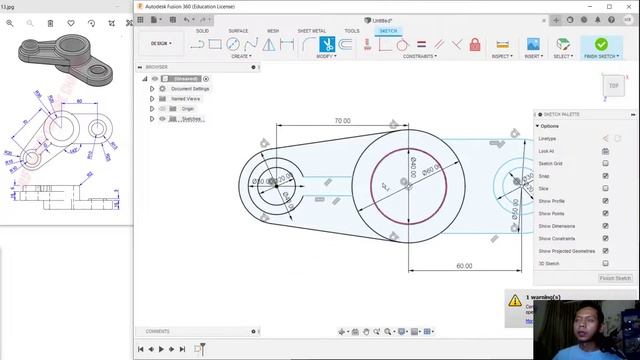 Exercise 13 Fusion 360 Basic Part Design Tutorial For Beginner смотреть онлайн