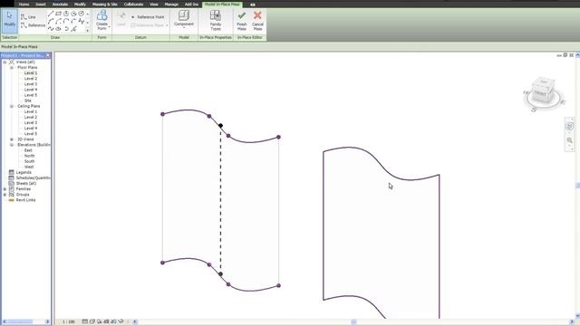 Revit 2010-Ejes en volumenes masas смотреть онлайн