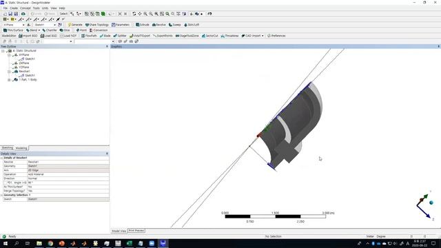 ANSYS tutorial: pressure vessel, Axi SYMMETRIC, 3D solid, ver 2019 смотреть онлайн