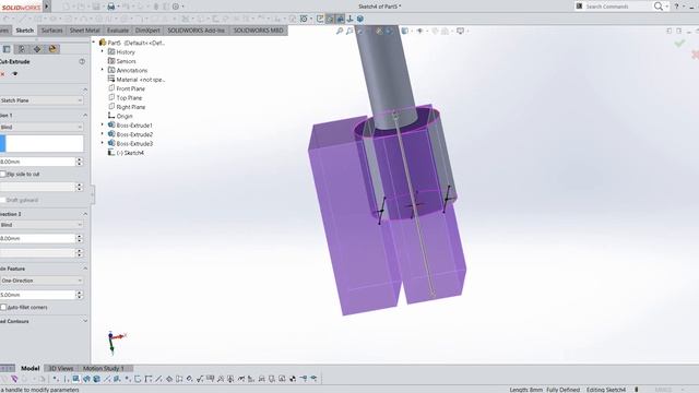 SolidWorks I Cylinder Vertical Oscillating Steam Engine I 17 Piston смотреть онлайн