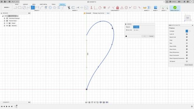 (Part.15) 2D Sketching (Mirror tool). Fusion 360 for the absolute beginner help series. смотреть онлайн