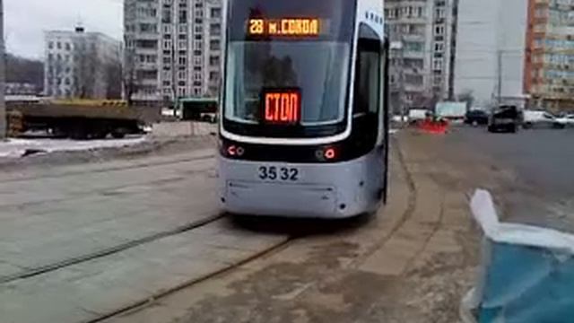 Трамвайный вагон PESA модель 71-414 бортовой №3532 смотреть онлайн