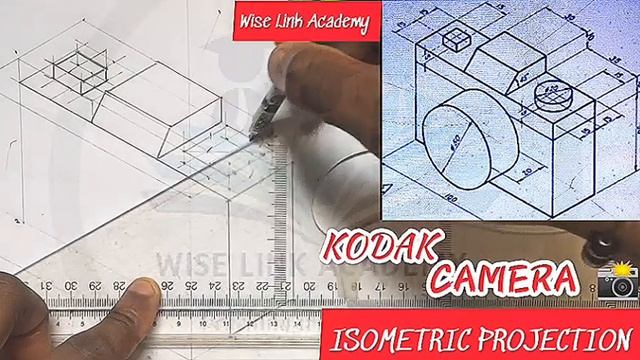 Isometric projection of kodak camera 35 #wiselinkacademy #isometricdrawing #technicaldrawing . смотреть онлайн