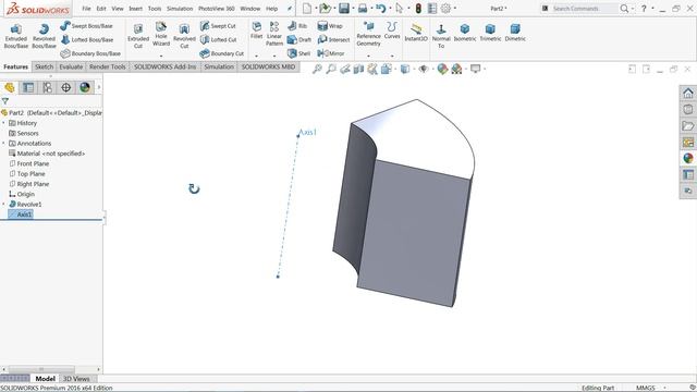 SolidWorks Tutorial for beginners Exercise 63 (Revolved Boss base and cut) смотреть онлайн