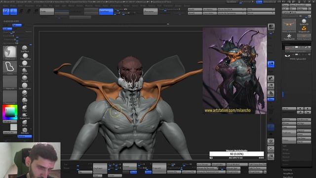Stream #2 Part2: Sketching in Zbrush (Organic Sci Fi Character) смотреть онлайн