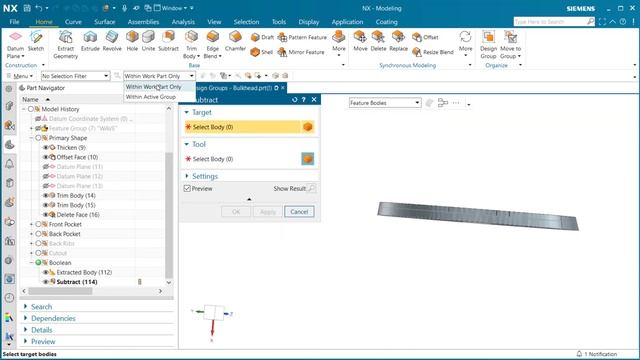 NX 2312 What's New In Design - Extract Boolean Target