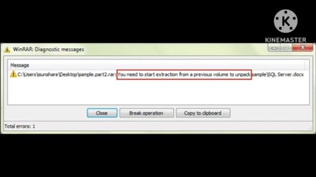 Pc Fix WinRAR You need to start extraction from a previous volume to unpack Problem solve Windows смотреть онлайн