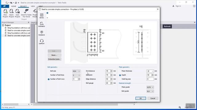 ETUDE DE L'ASSEMBLAGE MIXTE ACIER-BETON AVEC TEKLA TEDDS 2021 смотреть онлайн