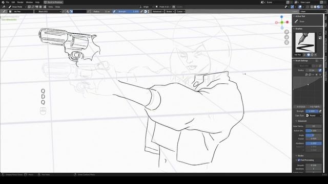2d Animation in Blender grease pencil - process смотреть онлайн