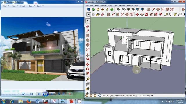SKETCHUP :- HOUSE WITH AERIAL VISION RENDER TUTORIAL (PART 2) смотреть онлайн