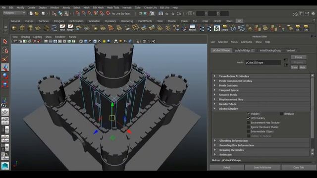 Low poly Castle 3d modeling Pt. 2 (Autodesk Maya Tutorial) смотреть онлайн